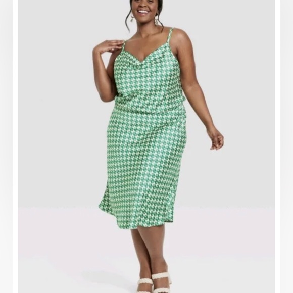 Ava & Viv sleeveless green geometric dress size 3X - Picture 4 of 10